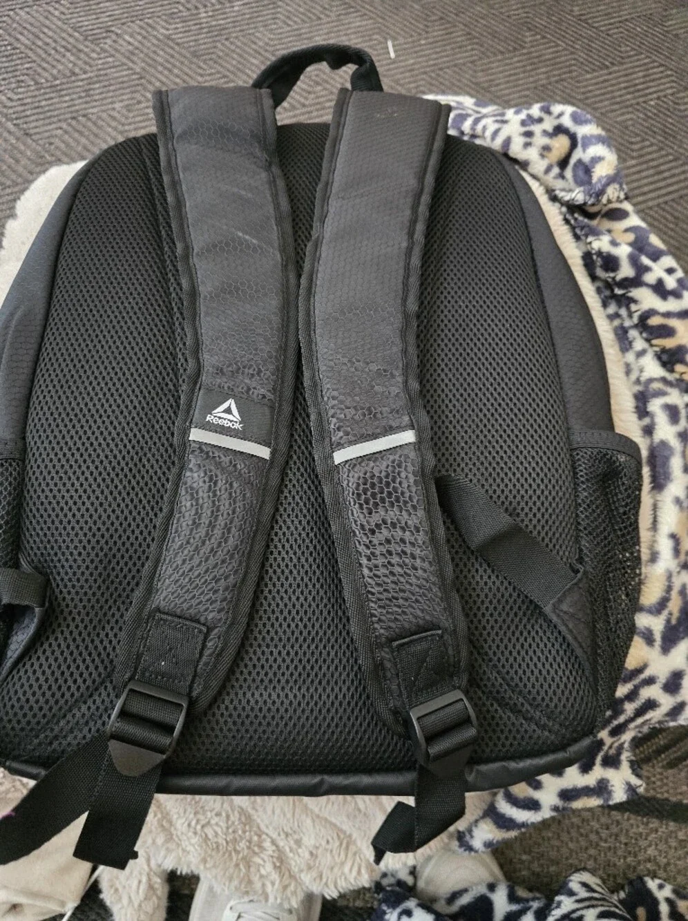 Reebok Black Backpack with Rose Gold Logo